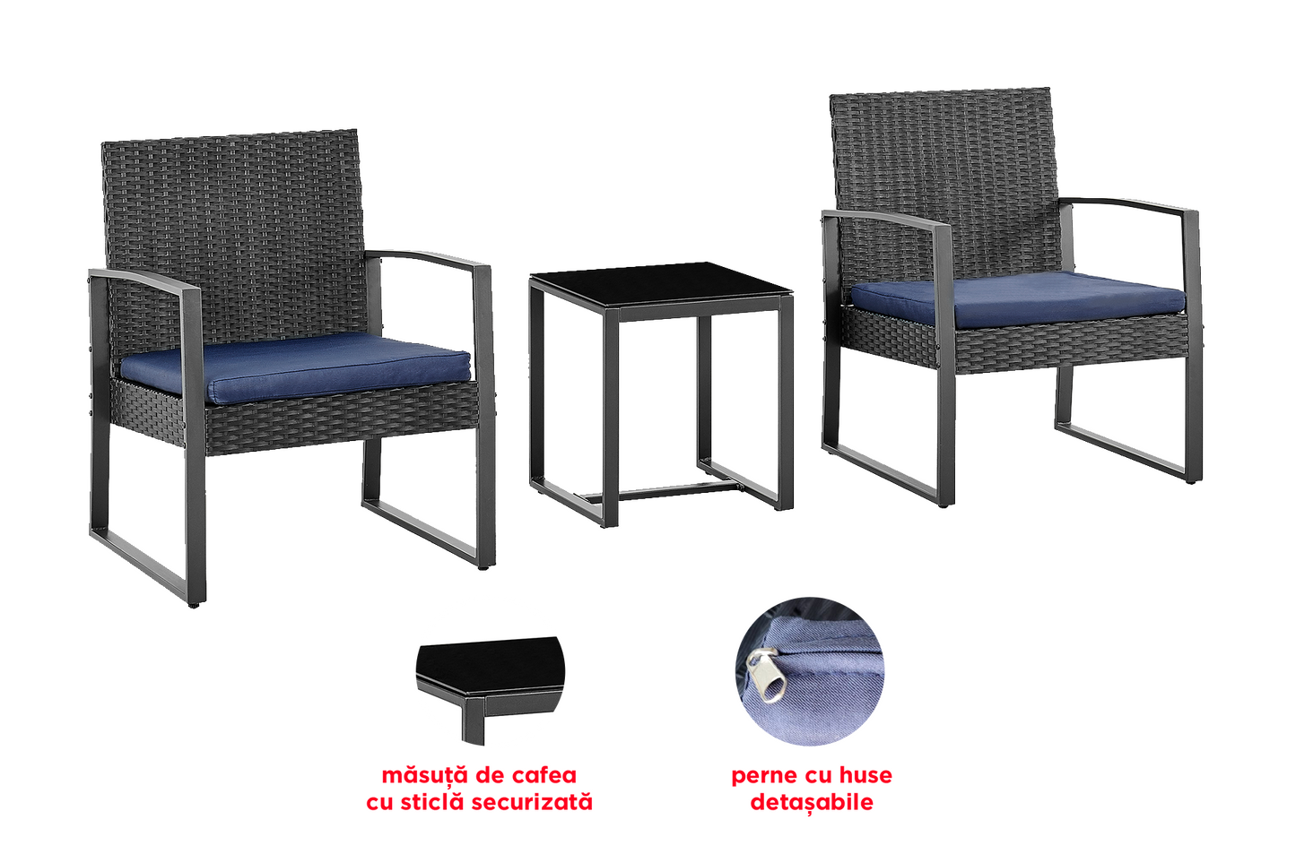 Set mobilier grădină/terasă LEON 3 piese - Gallery Image 3