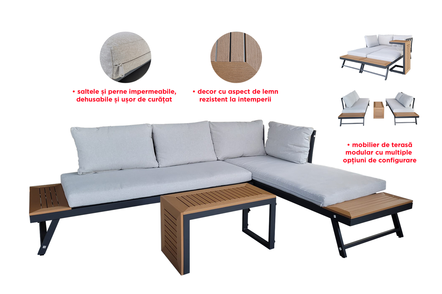 Set mobilier grădină/terasă MIAMI 3 piese - Main Image