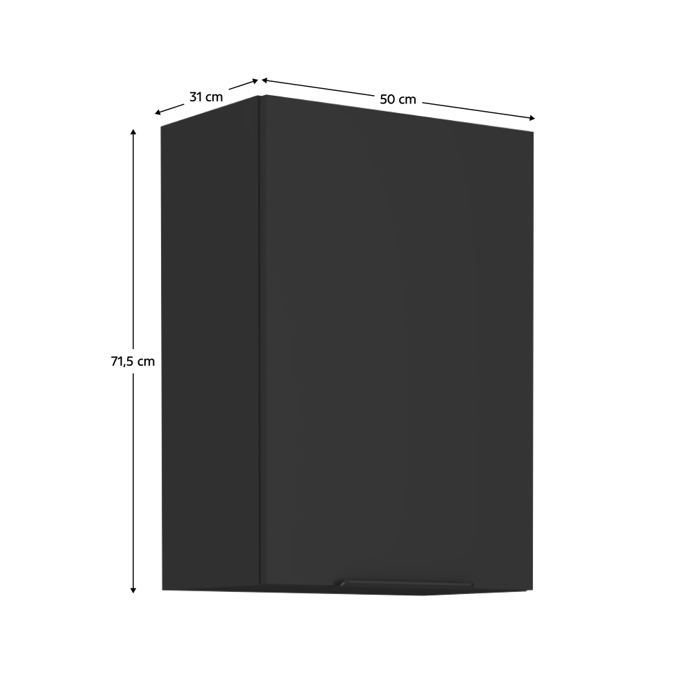 Dulap de sus, negru, SIBER 50 G-72 1F