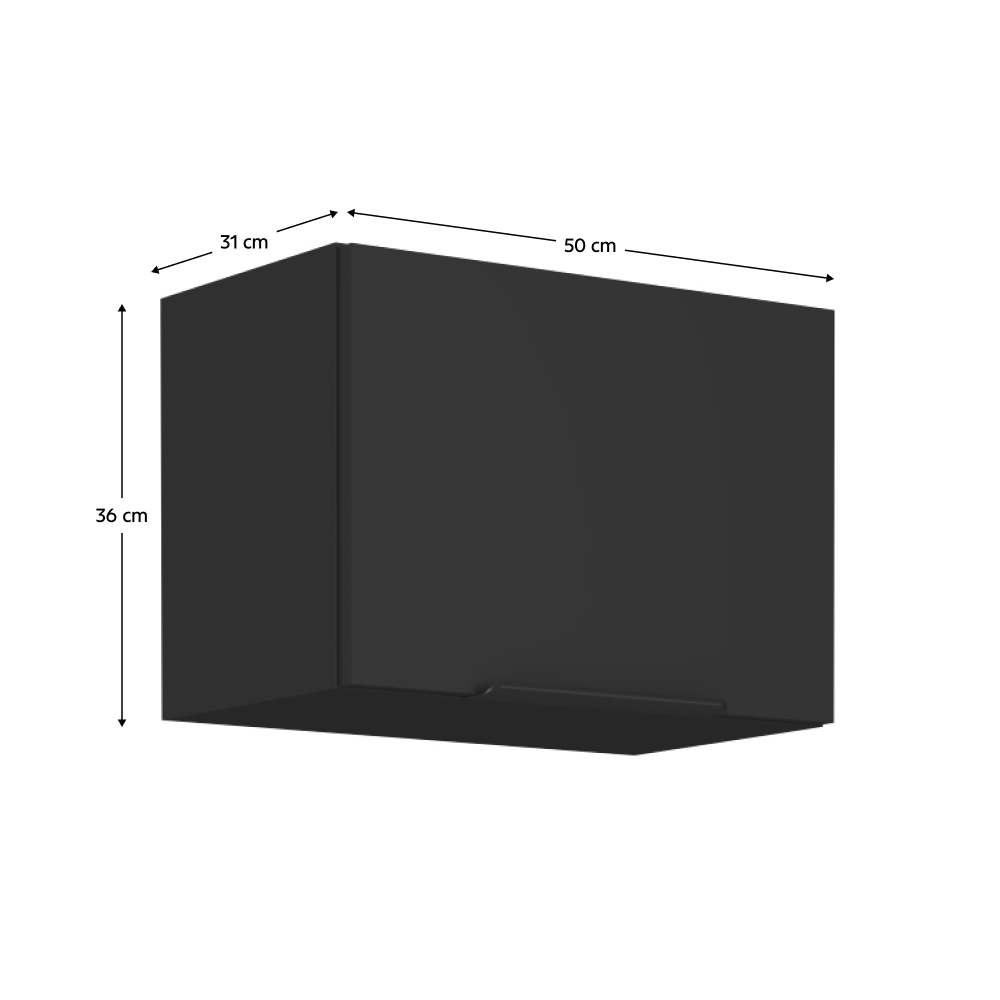 Dulap superior, negru, SIBER 50 GU-36 1F