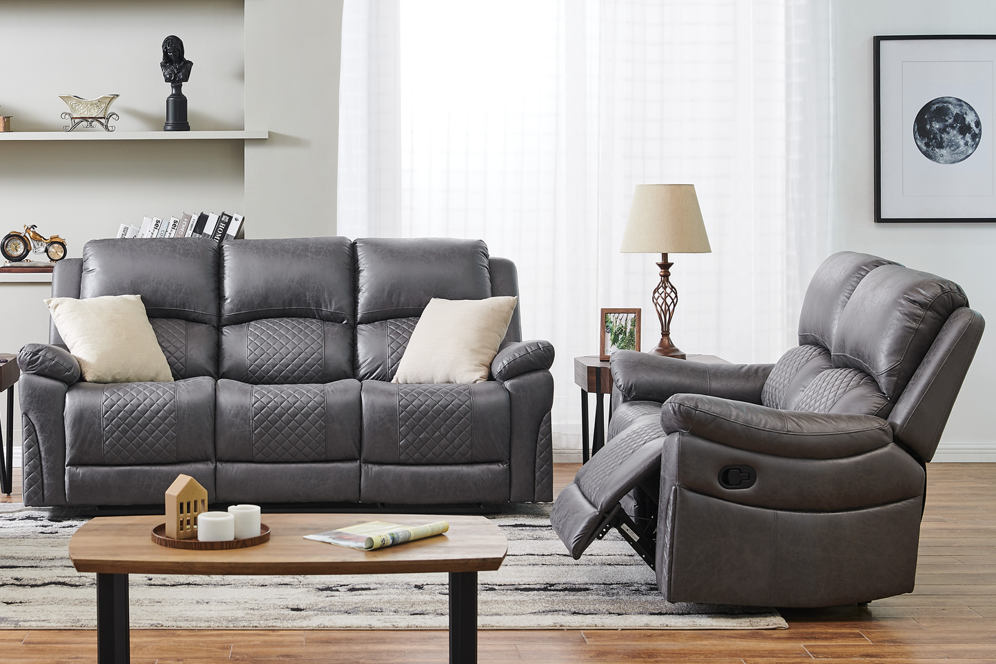 Canapea Toledo 3 locuri cu 2 reclinere - Gallery Image 1