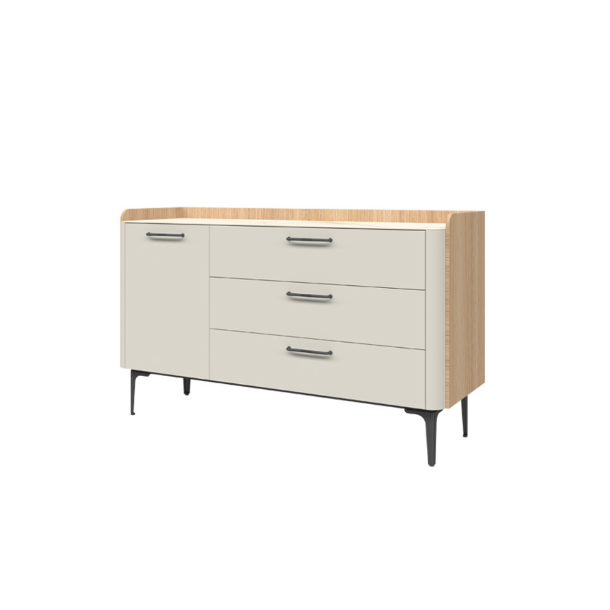 AIR Comoda 1 usa 3 sertare K13/ AI, 136 x 47 x 82 cm