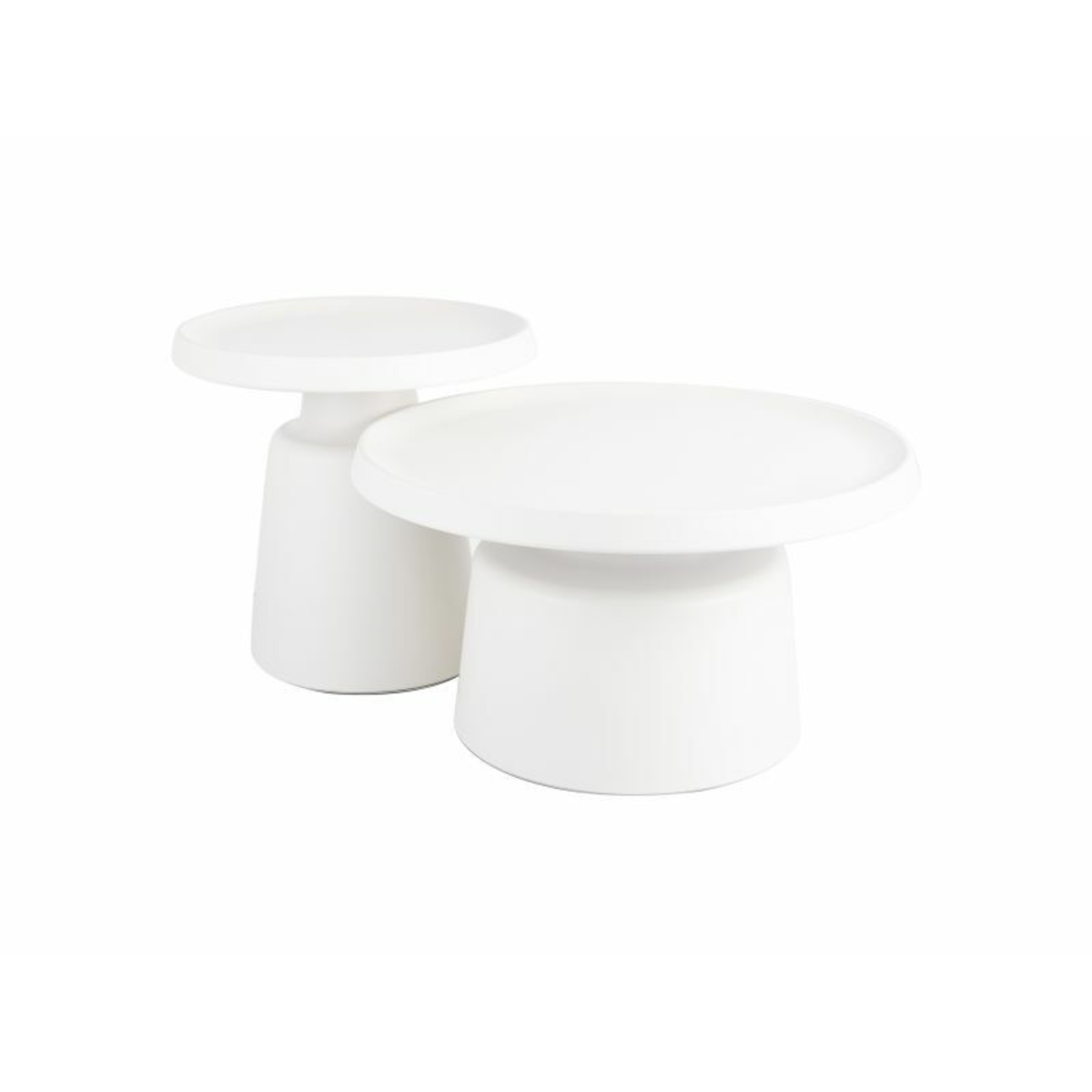 Set 2 masute de cafea Rodos, gri deschis/ metal, 50 * 50cm/ 70 * 40 cm