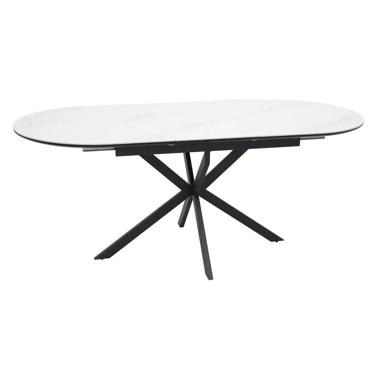 Masa extensibila Gaston, ceramica alba/ metal, 140/180 x 80 x 75 cm