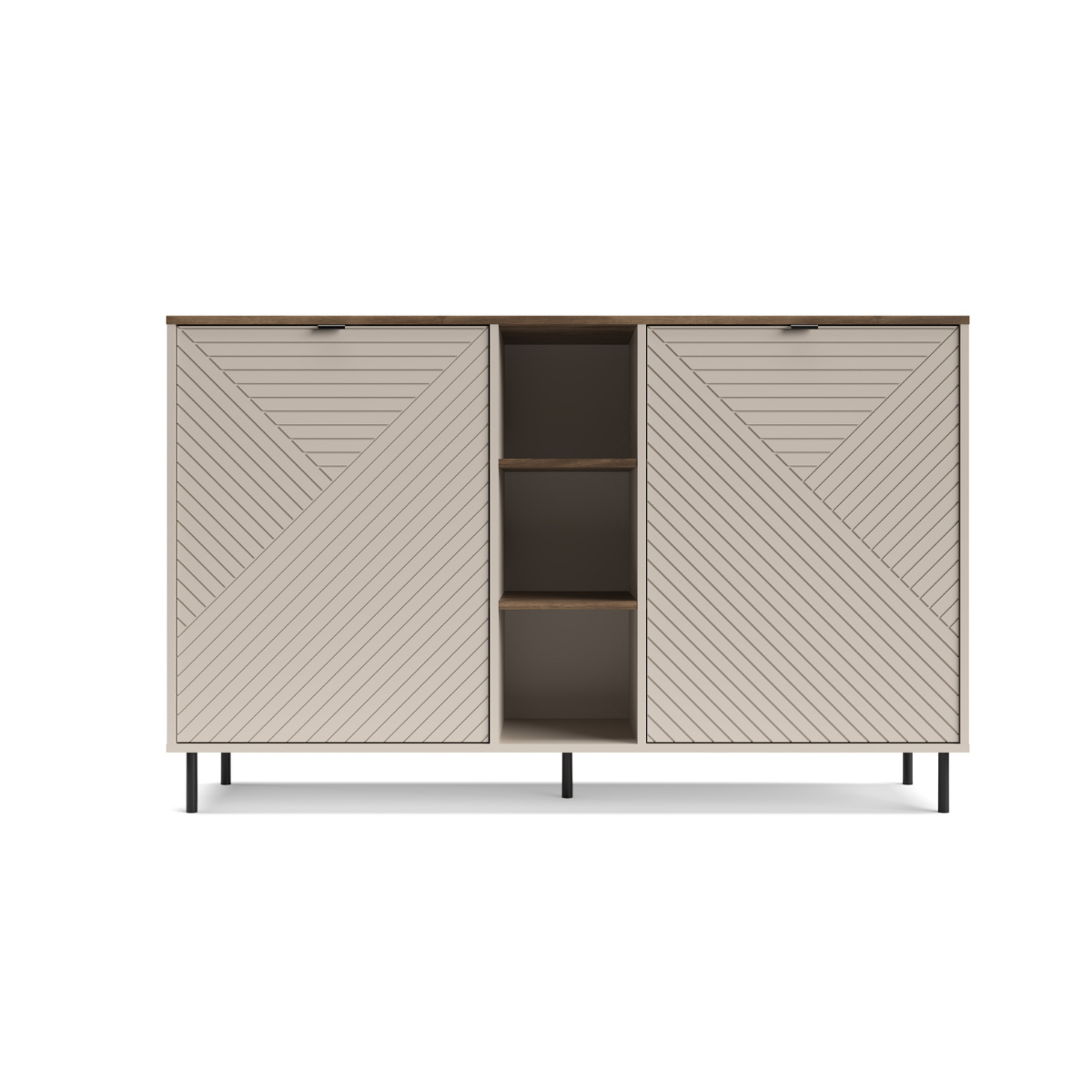 MIRAGE Comoda 2D rafturi (MR8), casmir/ stejar castelo, 153.4 x 40 x 95.4