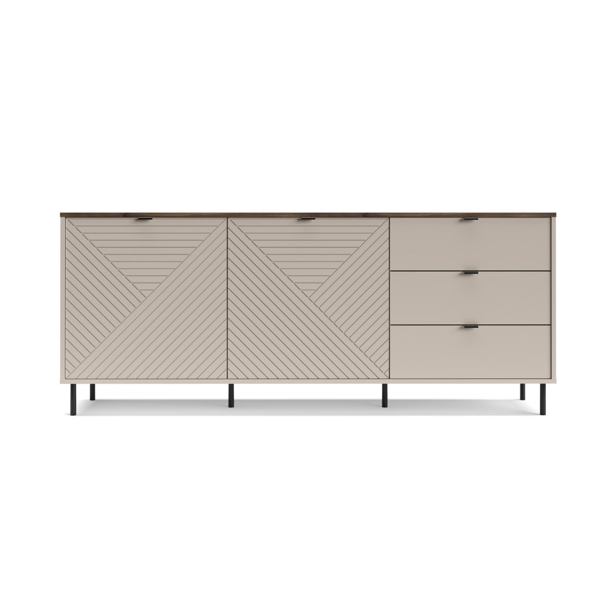 MIRAGE Comoda 2D3S (MR9), casmir/ stejar castelo, 183.4 x 40 x 75.4