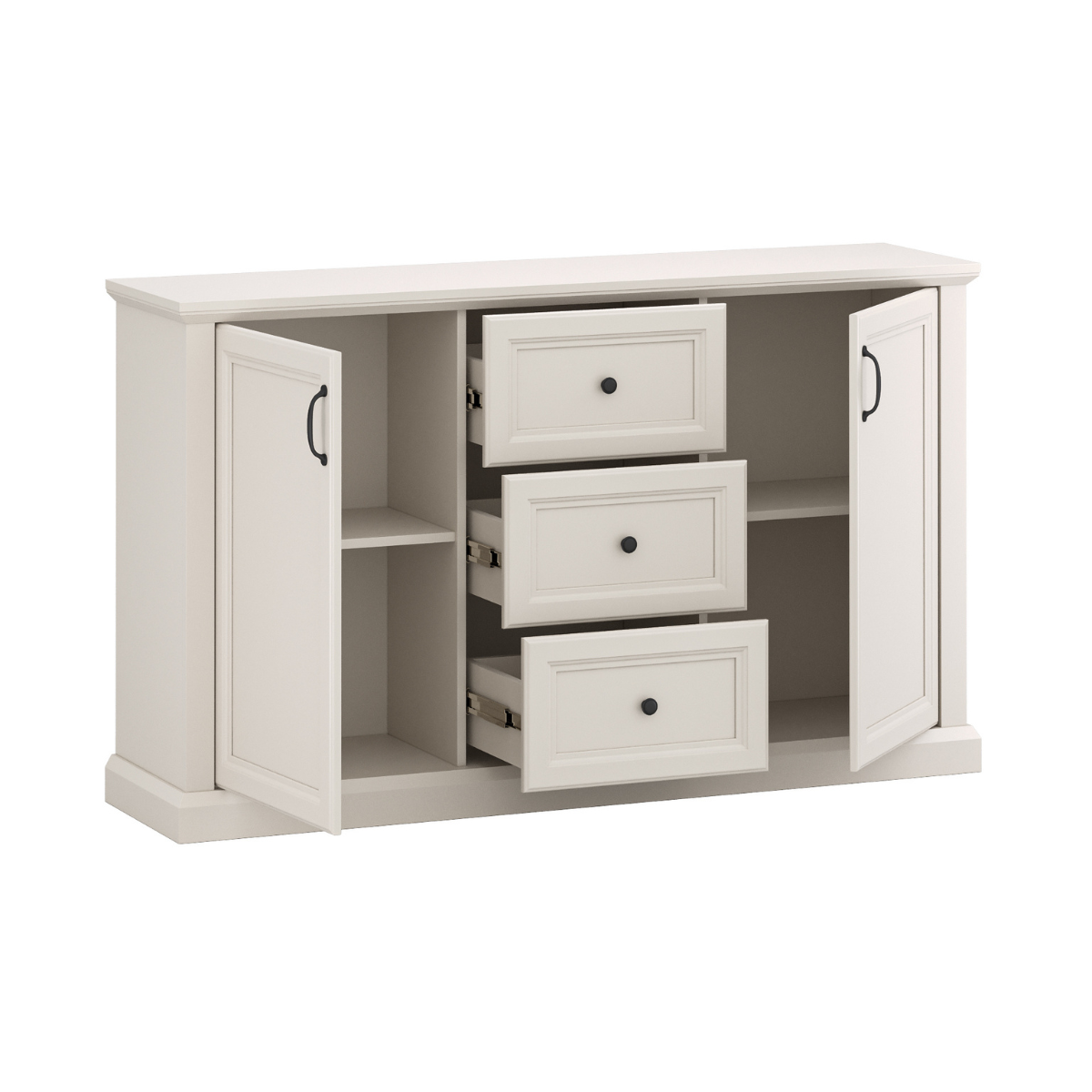 VERONA Comoda 2D3S (2 usi, 3 sertare), casmir, 150 x 38 x 90 cm