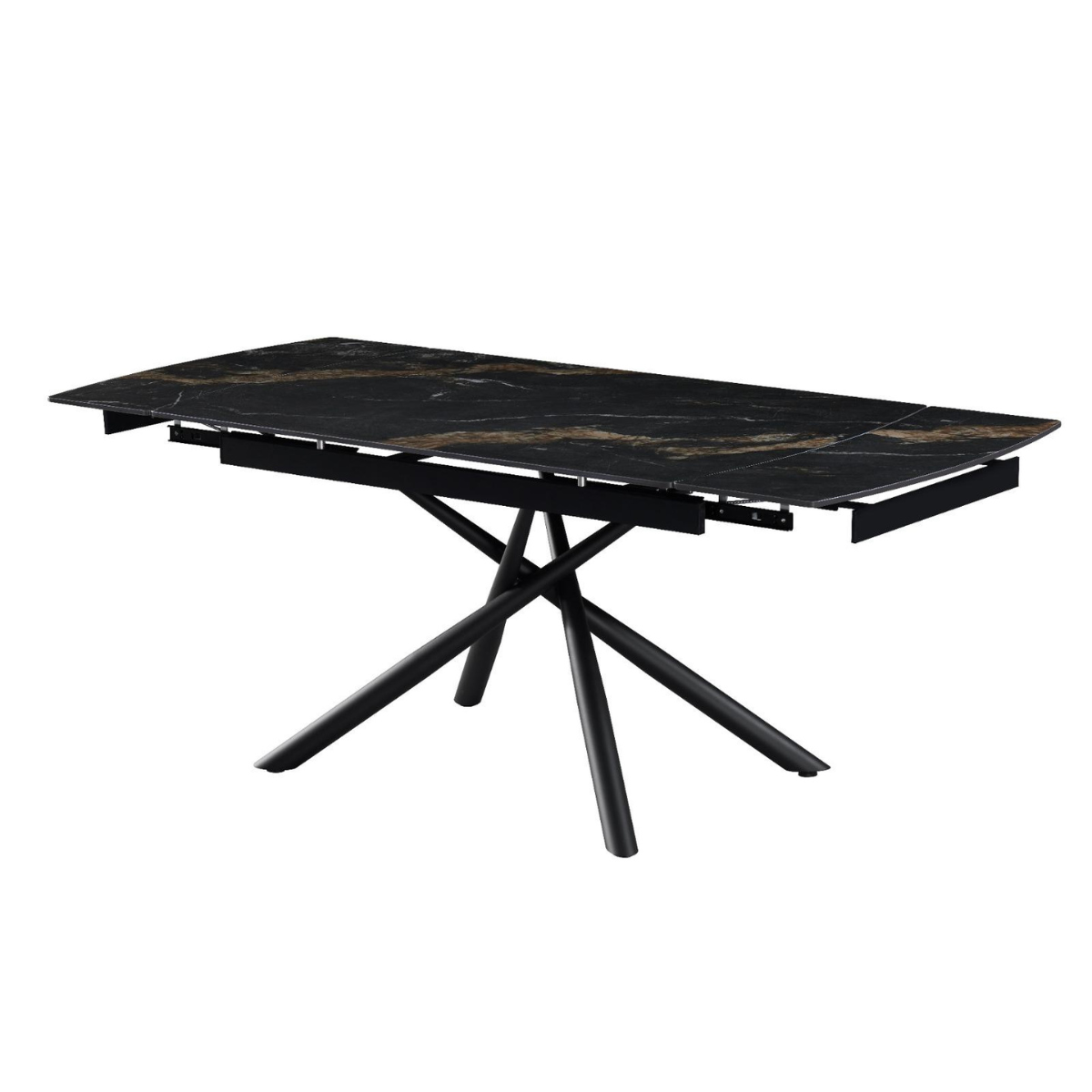 Masa Maroco extensibila ceramica neagra, 140/200 x 90 x 76 cm