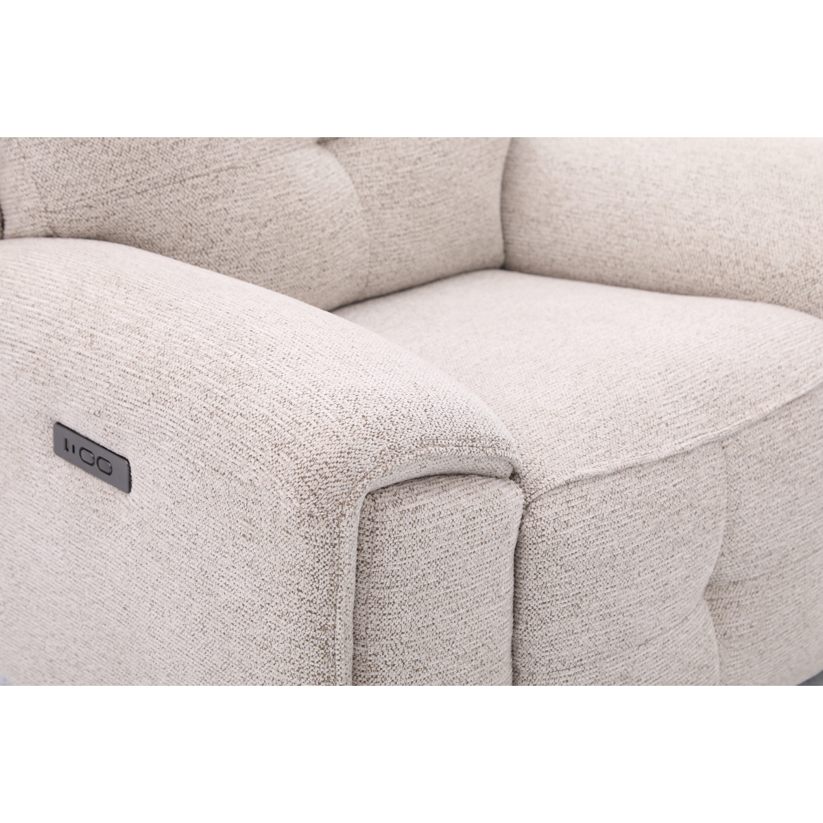 Set 2 canapele si 1 fotoliu 7316B cu recliner electric si functie USB, bej