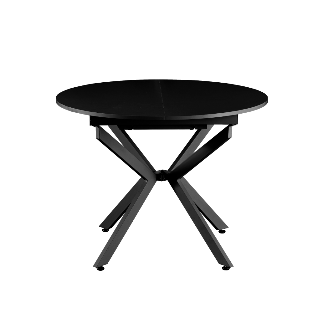 Masă extensibilă de dining, neagră, 100x100-140x75 cm, ABERO TIP 1