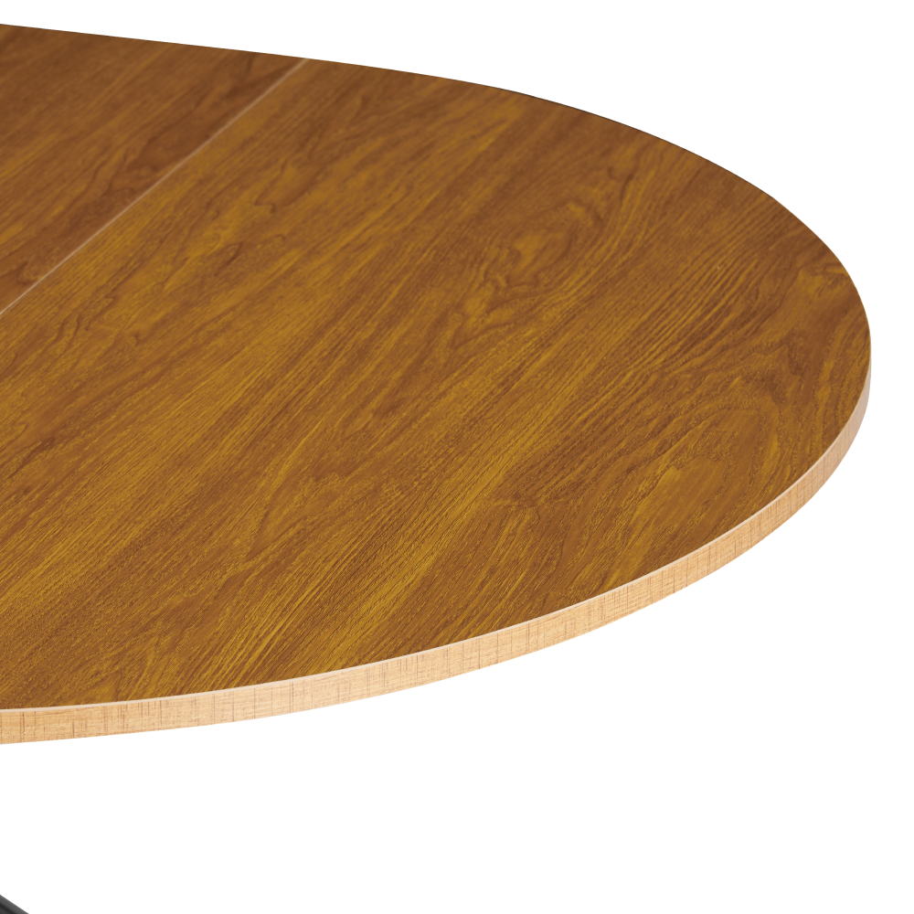 Masă extensibilă de dining, stejar deschis/neagră, 100x100-140x75 cm, ABERO TIP 1