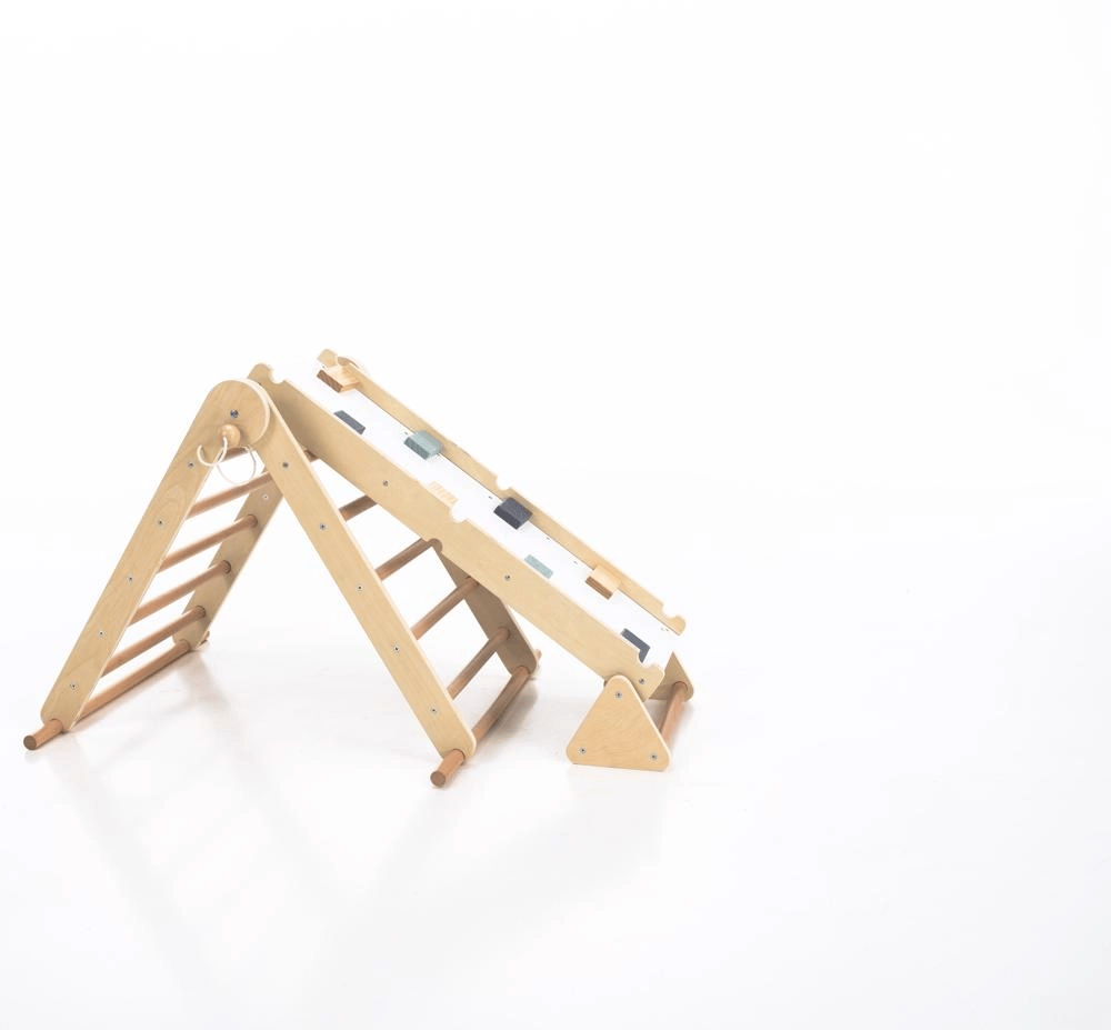 Montessori Triunghiul Pikler 3în1, natural/mix de culori, OPRIN