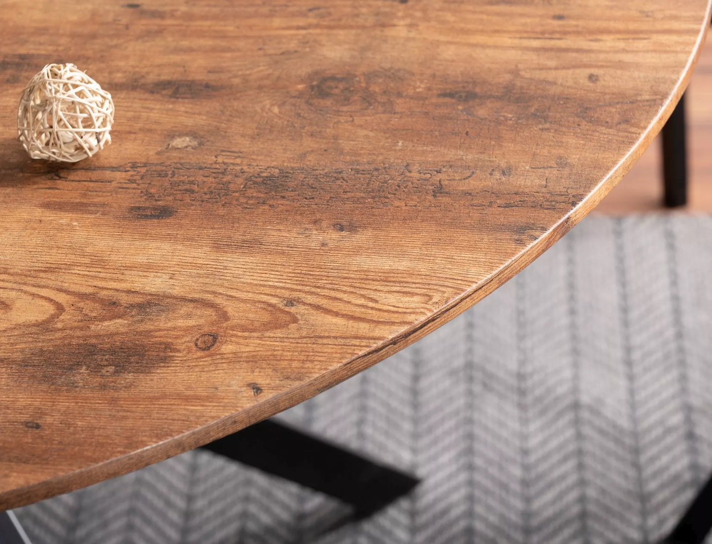 Masa Aster, Ø 100 cm, culoare: nuc vintage/ negru mat