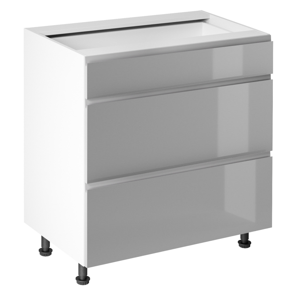 Dulap inferior, alb/gri extra lucios HG, AURORA D80S3