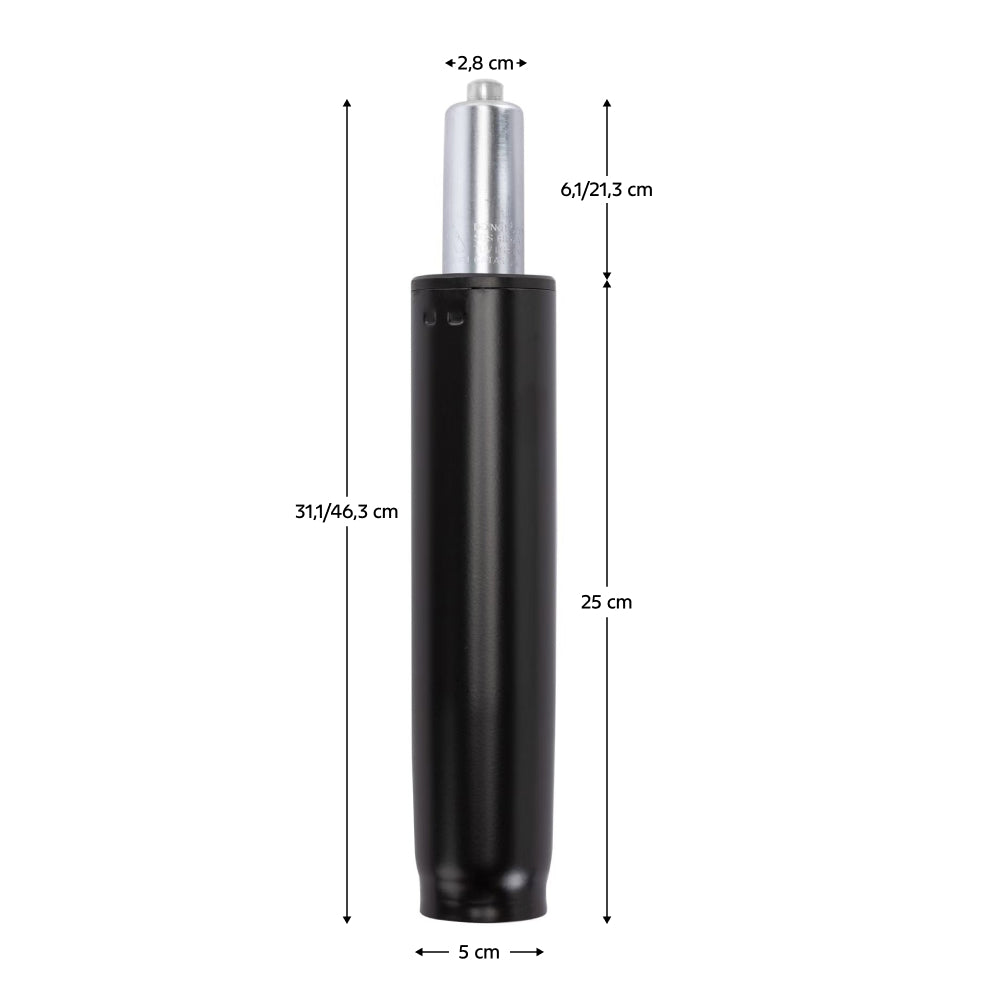 Piston cu gaz, negru, lungime 46,3 cm, 150 kg, PIEST TYP 5