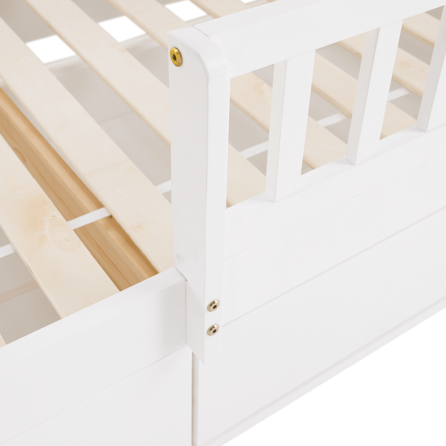 Pat Montessori, 90x200, alb, masiv, BIANKA