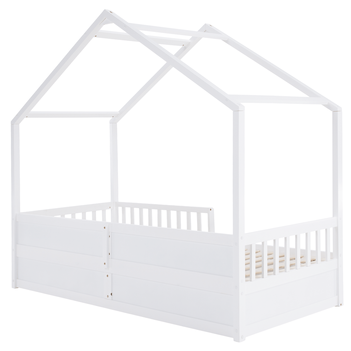 Pat Montessori, 90x200, alb, masiv, BIANKA