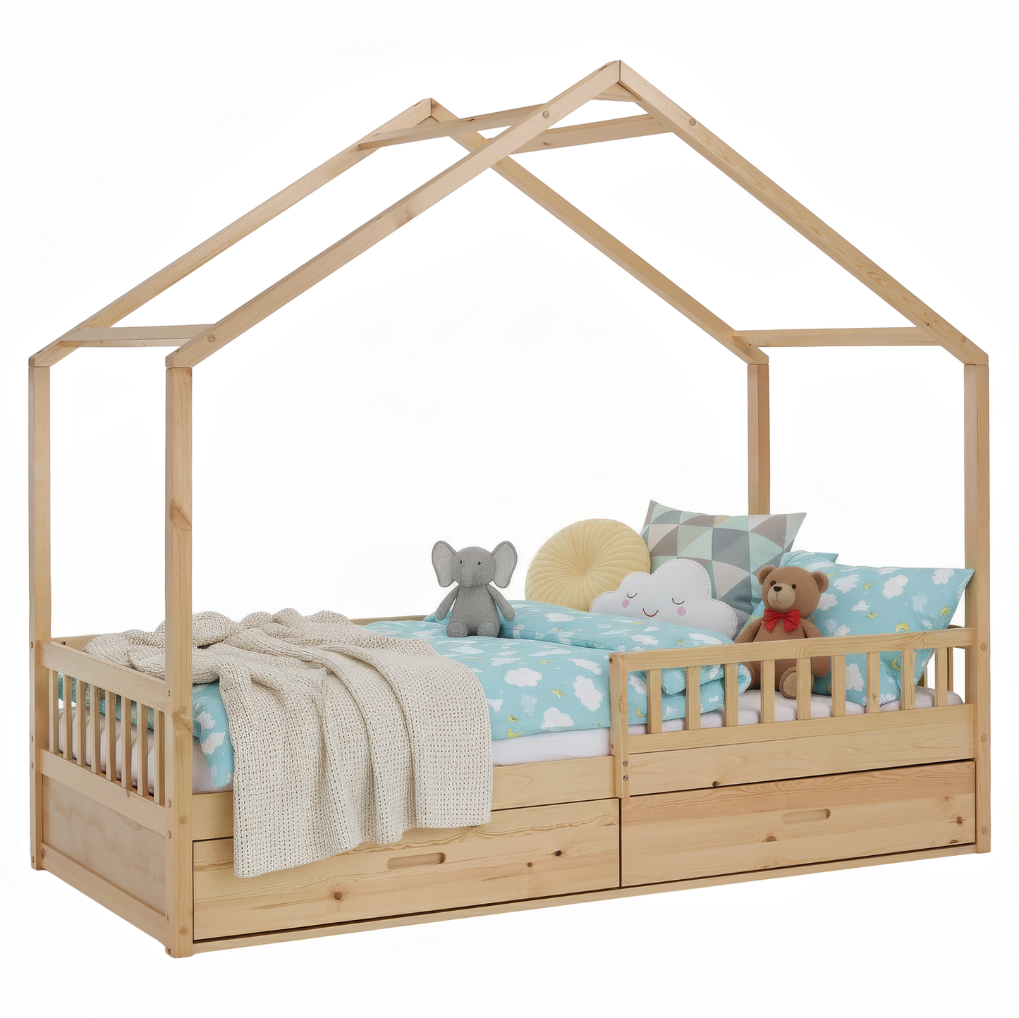 Pat Montessori, 90x200, natural, masiv, BIANKA