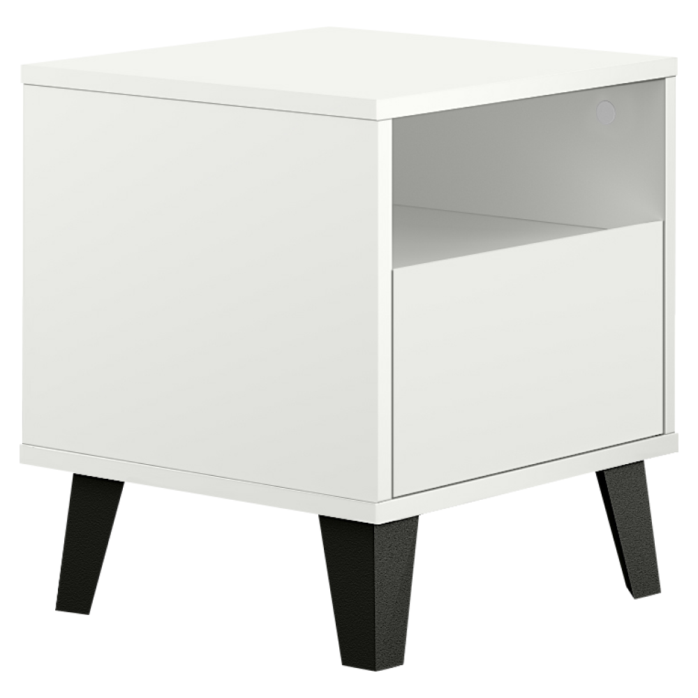 Noptieră, albă, BOGAN NEW 1S