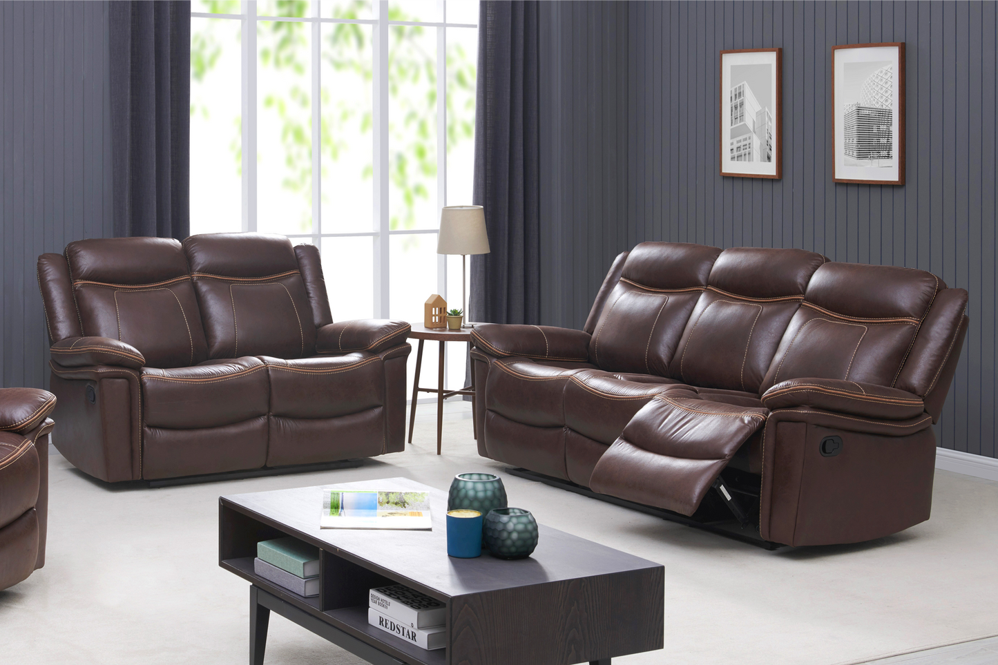 Canapea Boston 3 locuri cu 2 reclinere - Main Image