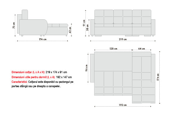 Colțar extensibil Mondo 2 cu ladă pentru depozitare - Gallery Image 4