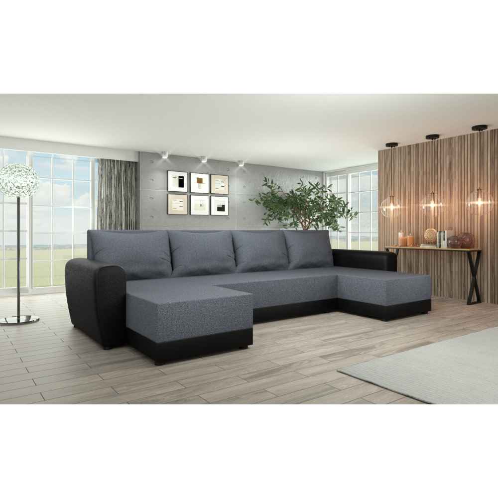 Canapea universală, gri/negru, DAKAR NEW U