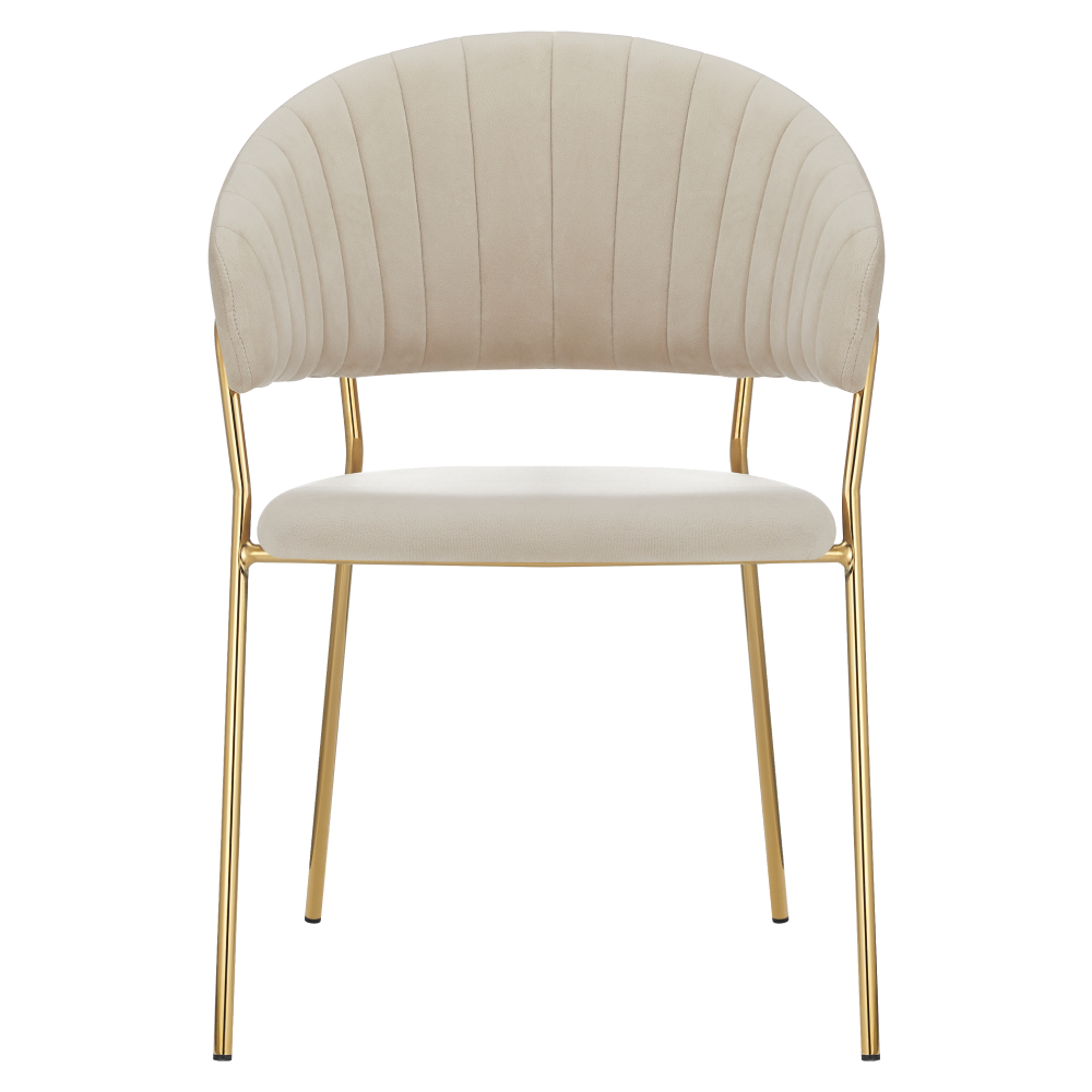 Fotoliu de sufragerie de design, bej, Velvet/gold crom auriu, DASMIN TIP 1