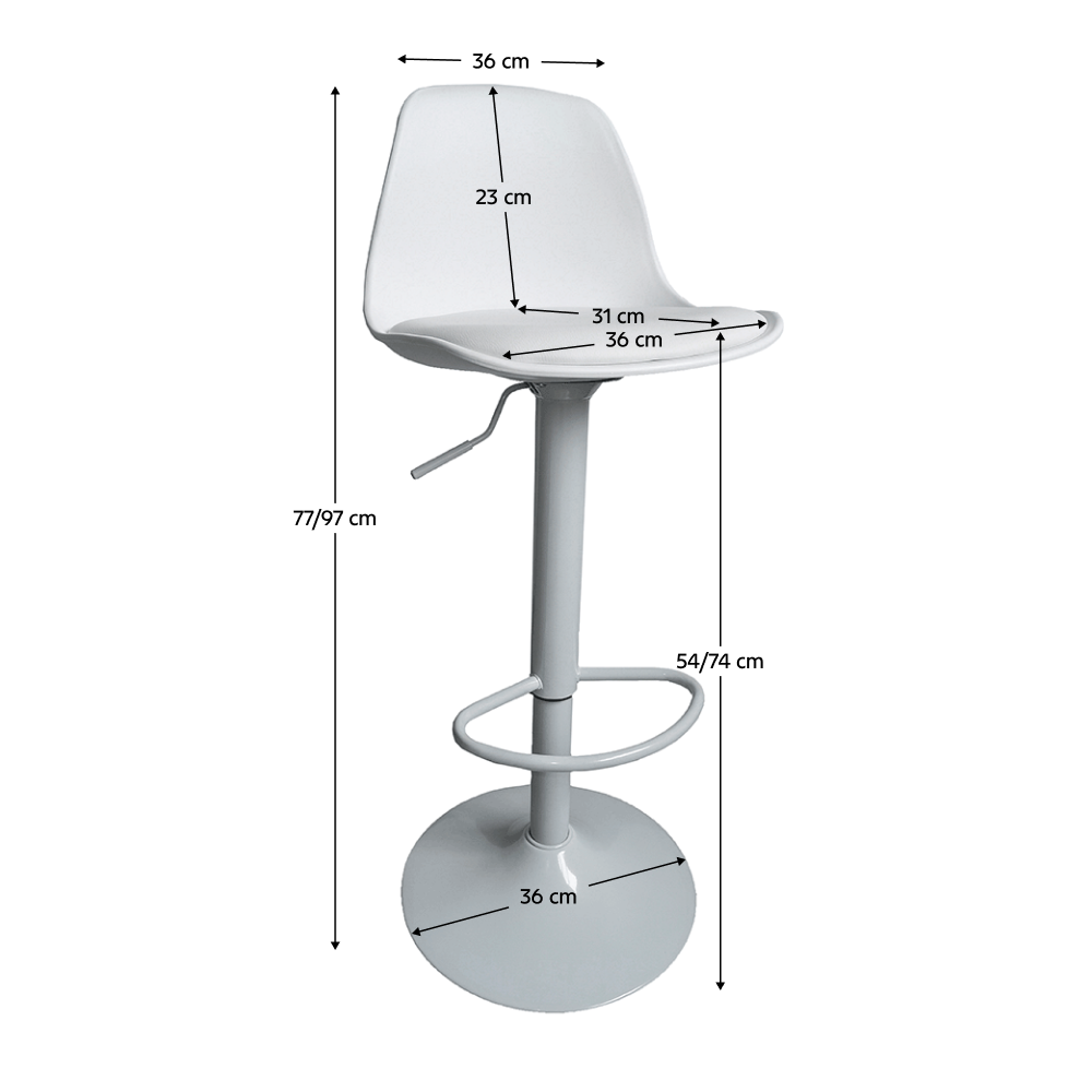 Scaun bar, alb, DOBBY NEW