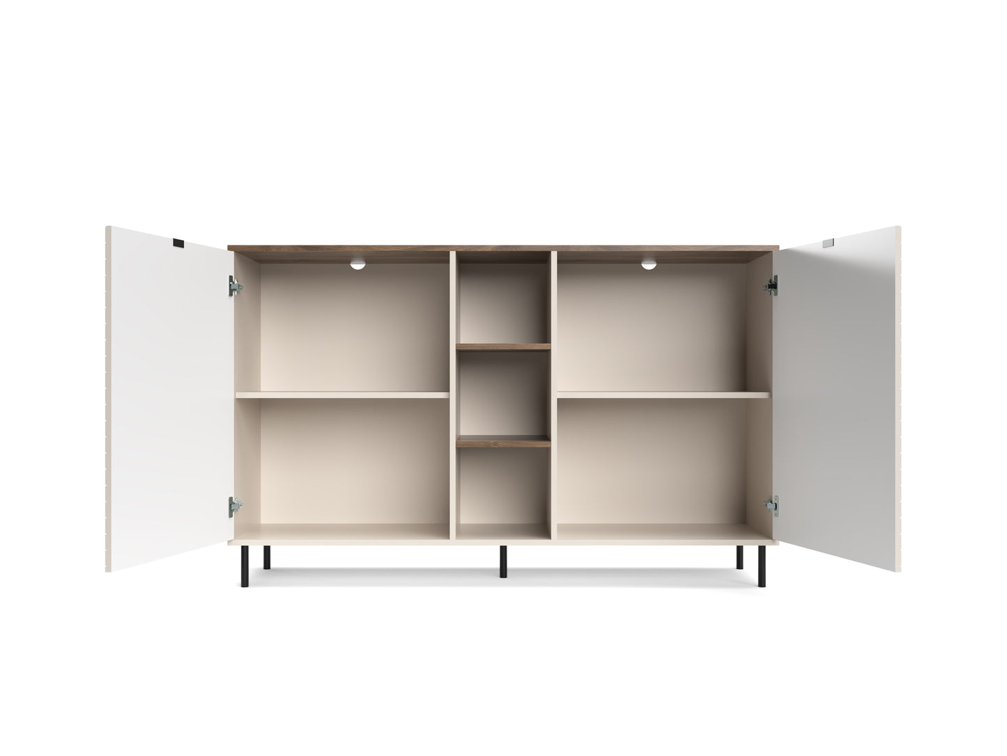 MIRAGE Comoda 2D rafturi (MR8), casmir/ stejar castelo, 153.4 x 40 x 95.4
