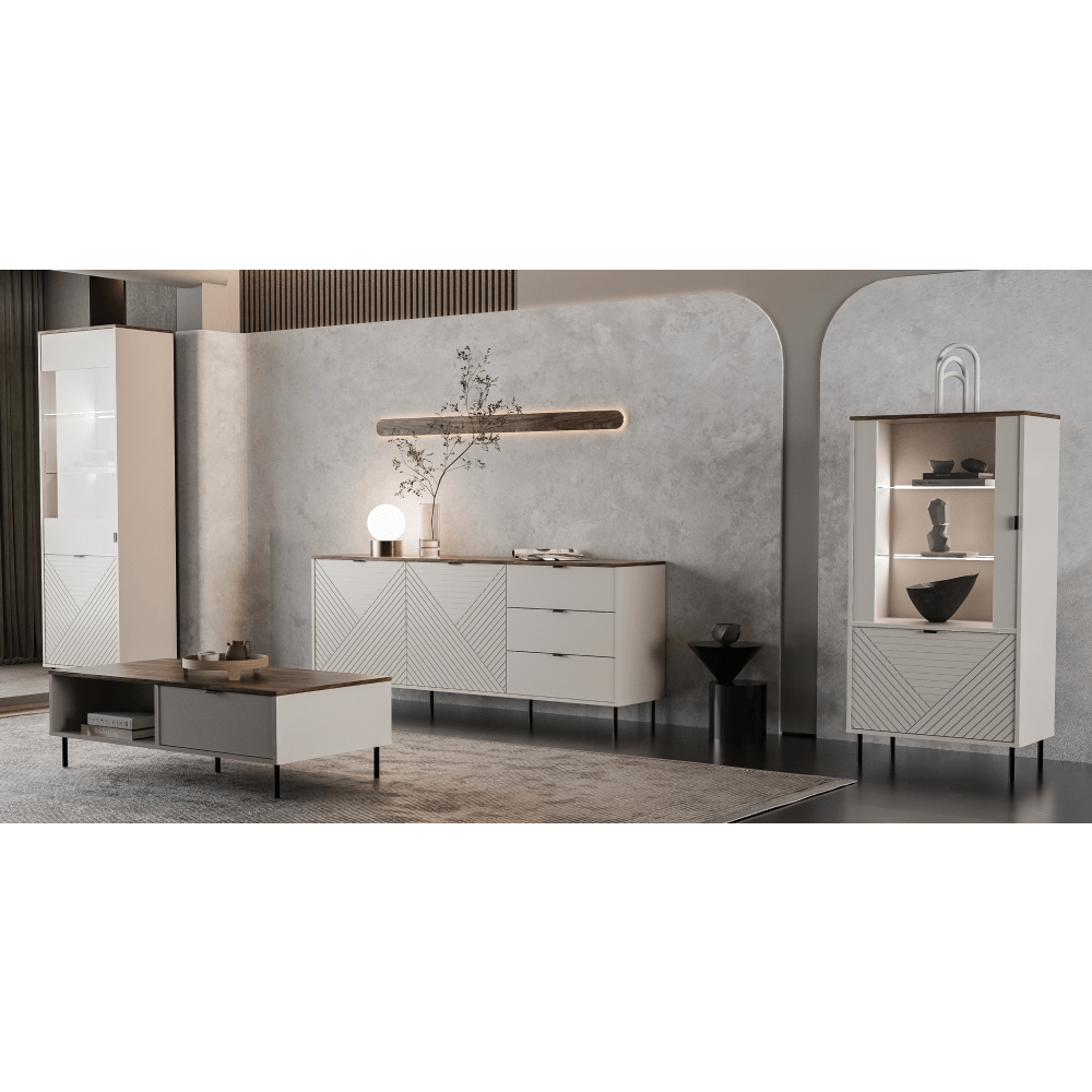 Comodă, caşmir/stejar castello, EYCO 2D3S