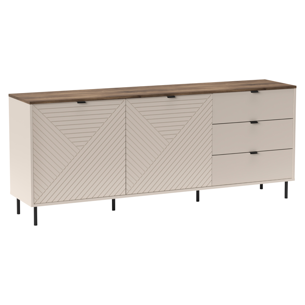 Comodă, caşmir/stejar castello, EYCO 2D3S