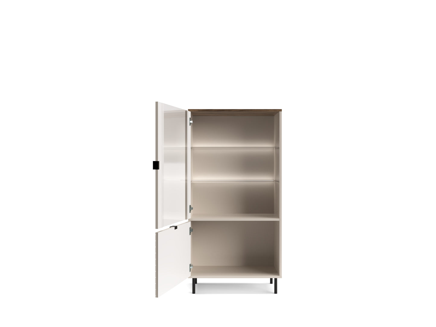 MIRAGE Vitrina mica (MR7), casmir/ stejar castelo, 63.5 x 40 x 135.2 cm