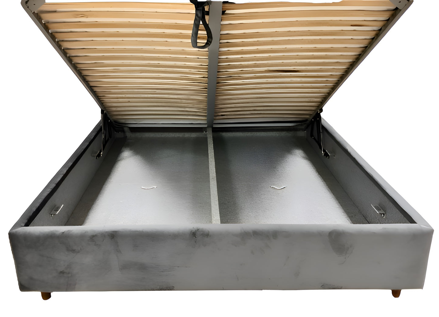 Pat Adaline 160 * 200 cm, tapitat integral cu somiera metalica inclusa