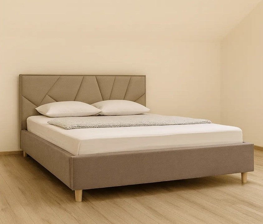 Pat Seul 160 * 200 cm, tapitat integral cu somiera metalica inclusa