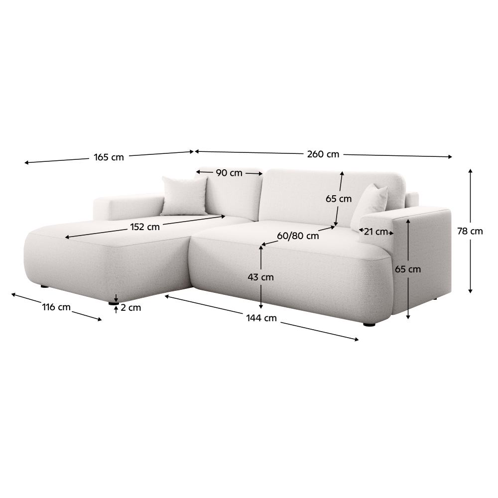 Canapea, albă, stânga, GARY ROH