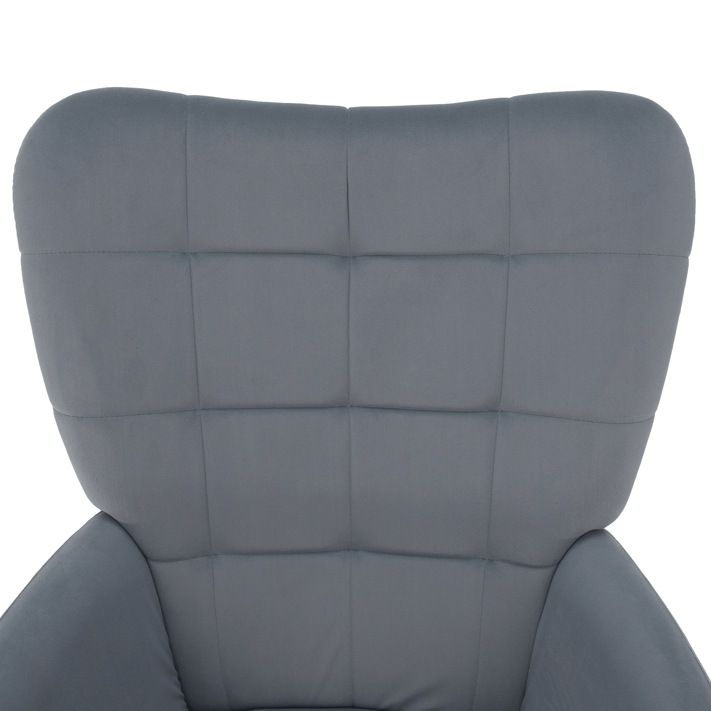 Fotoliu cu suport pentru picioare, ţesătură Velvet gri/negru, HABEN