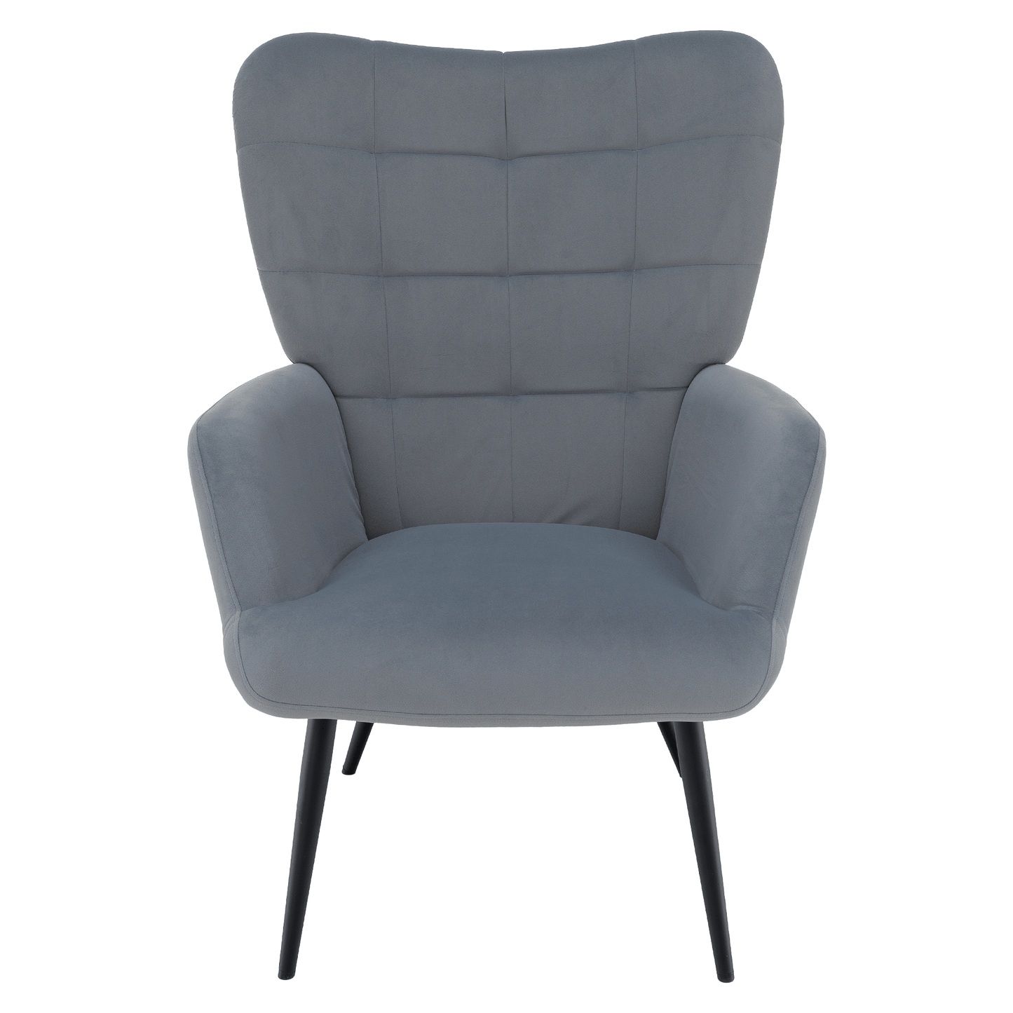 Fotoliu cu suport pentru picioare, ţesătură Velvet gri/negru, HABEN