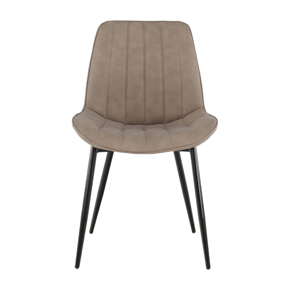 Scaun, piele ecologică gri maroniu taupe/negru, HAZAL