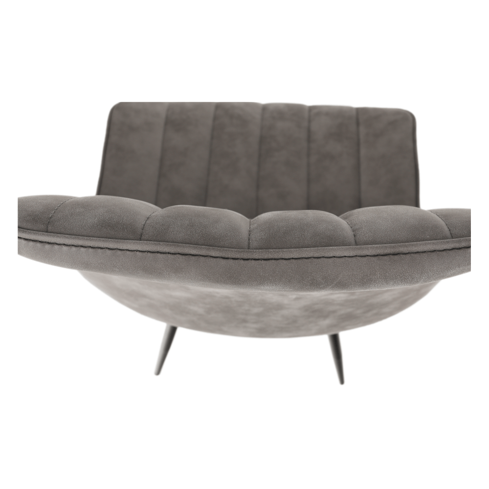Scaun, piele ecologică gri deschis/negru, HAZAL