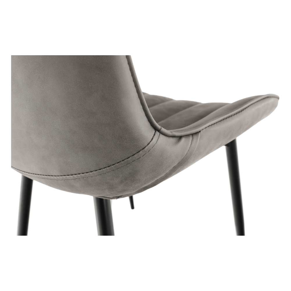 Scaun, piele ecologică gri deschis/negru, HAZAL
