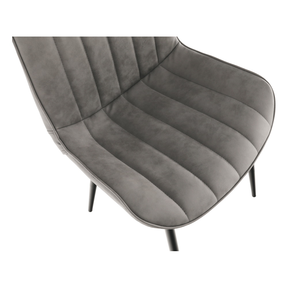 Scaun, piele ecologică gri deschis/negru, HAZAL
