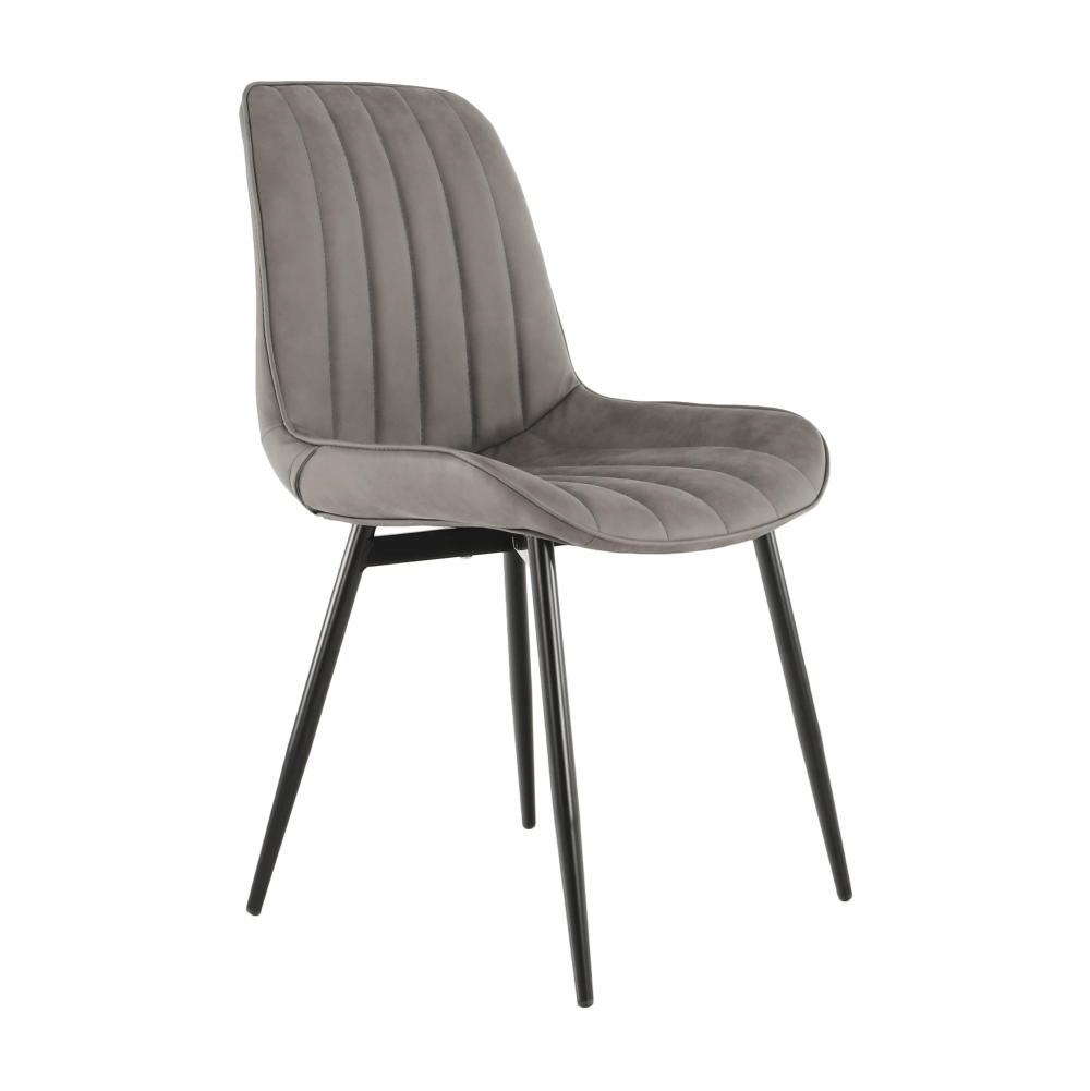Scaun, piele ecologică gri deschis/negru, HAZAL
