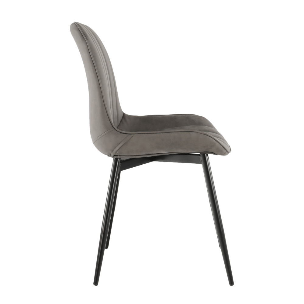 Scaun, piele ecologică gri deschis/negru, HAZAL