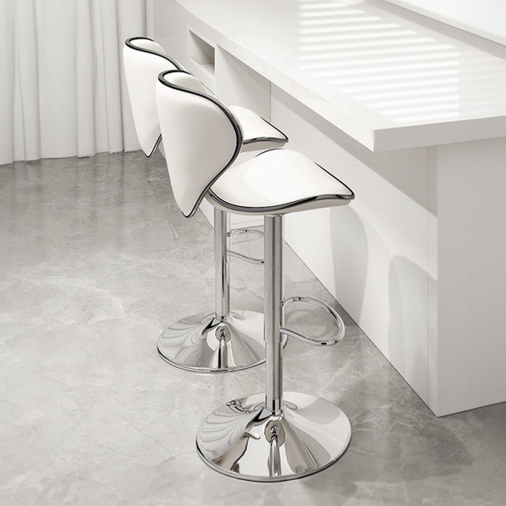 Scaun de bar, alb/crom, HEDLI