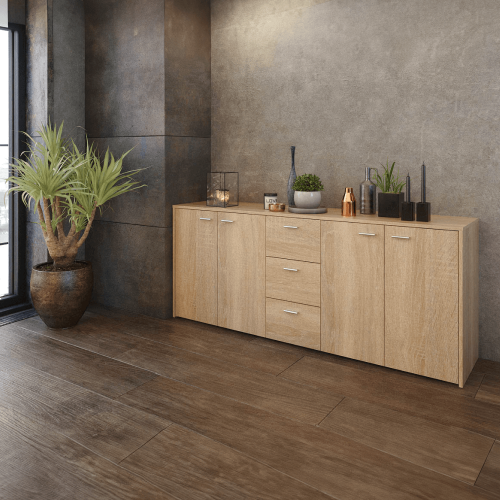 Comodă combinată, stejar sonoma, HUGOS 180