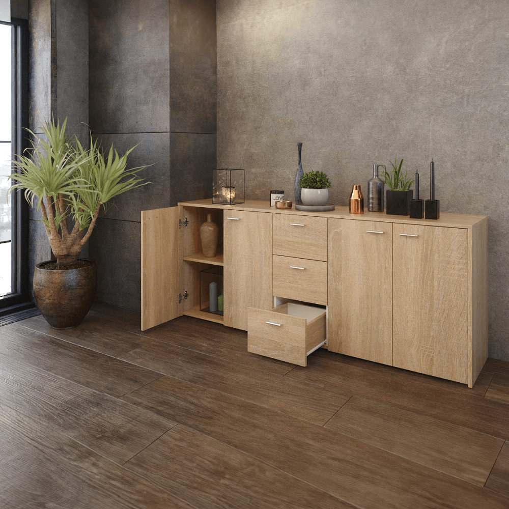 Comodă combinată, stejar sonoma, HUGOS 180