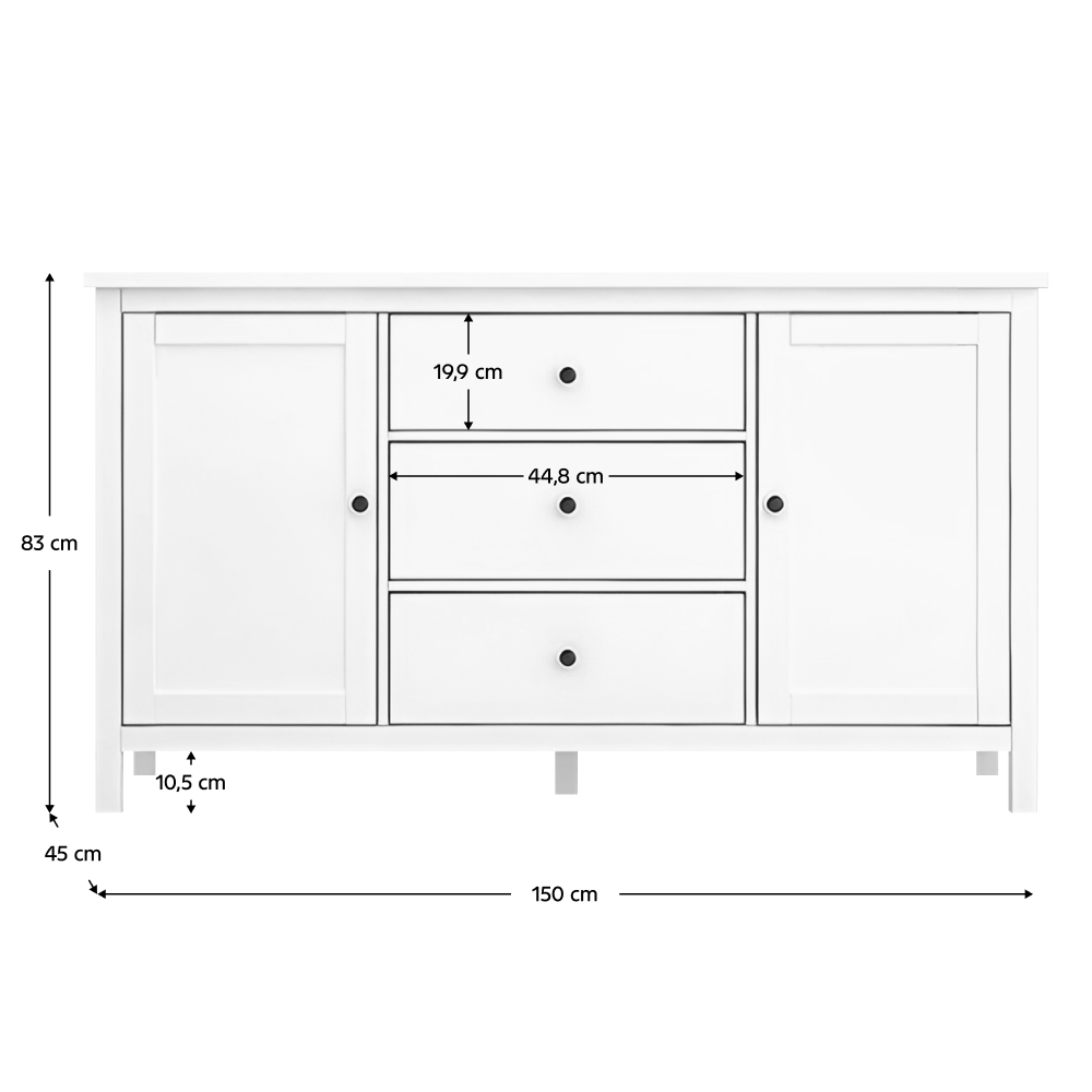 Comodă, albă, KALEO