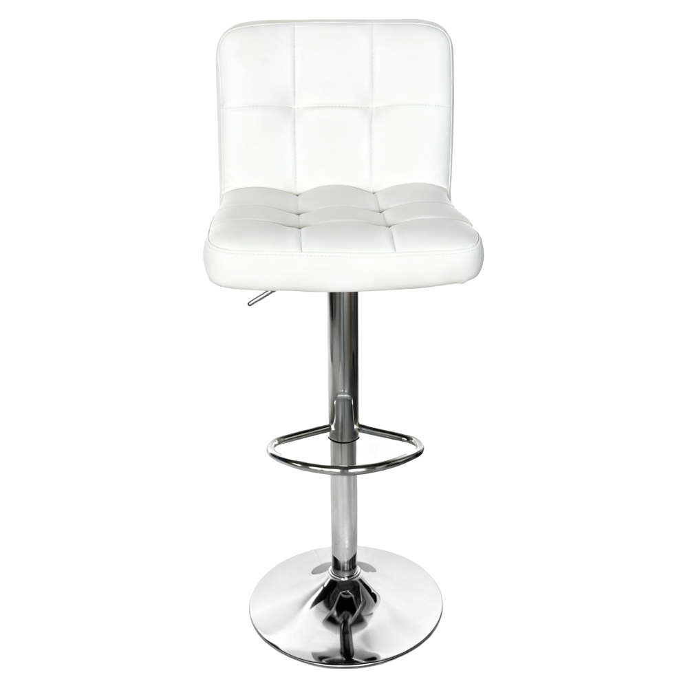 Scaun de bar, piele ecologică albă/crom, KANDY 2 NEW