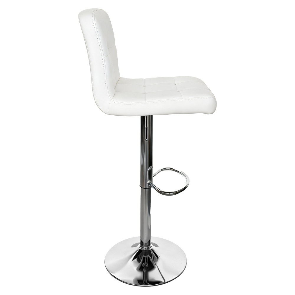 Scaun de bar, piele ecologică albă/crom, KANDY 2 NEW