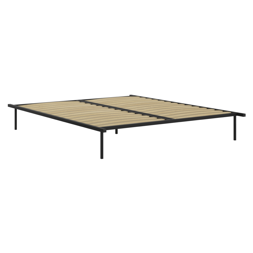 Somieră autoportant, 180x200, negru, metal/mesteacăn, KENTAK